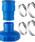 Ultimate Pool Vacuum Hose Adapter Kit 1.5 Inch Connector For Above Ground Pools with stainless steel clamps and rubber adapter.