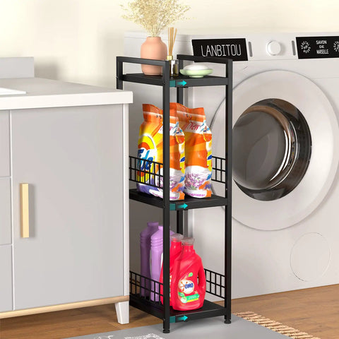 Clean Up Your Act With This 3 Tier Metal Shelving Unit Boasting An Expandable Narrow Frame Beefy Free Standing Storage Rack Hassle Free Setup Organizer For Bathrooms Kitchens And Laundry Zones