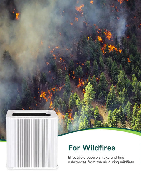 Replacement Filter For Blue Pure 211+ Air Purifier Non Auto, True High Efficiency Filter with wildfire smoke background