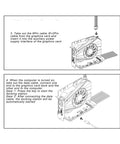 Instructions for connecting cables to External Pcie 16x Graphics Card Expansion Dock for gaming laptop upgrade.