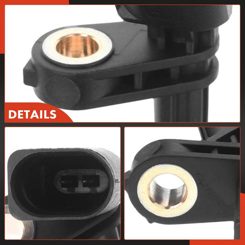 Detailed view of Fresh 4 Piece ABS Wheel Speed Sensor Kit For Front And Rear Audi A3 TT Seat Leon, highlighting connector and sensor design.