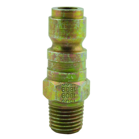 Quarter Inch MNPT P Style Steel Plug 10 Pack, Rust Resistant, Case Hardened, Go-To Air Plug For Pneumatic Lines