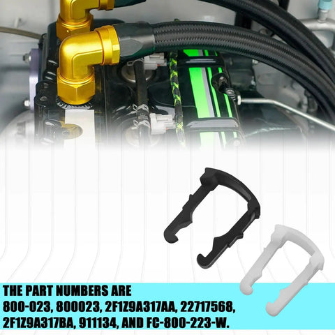 Ford Fuel Line Clips Kit 30 Pack Plastic Retainers For Three Eighths And Five Sixteenths Inch Fuel Hoses in use.