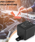 Heavy Duty 12 Volt Relay Switch 2 Pack 200 Amp SPST 4 Terminal Split Charge Starter Relay Built Tough Nylon Housing in vehicle.