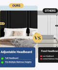 Queen Platform Bed Frame With Adjustable Velvet Headboard And Ultra Comfy Upholstery For Your Chilled Bedroom Sanctuary adjustable headboard comparison