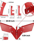 Dimensions and design of 15683 Rear Tine Tiller Furrower Kit With Removable Adjustable Wings for Earthquake Rototillers.