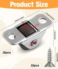 Image showing the dimensions of the Mini Half Inch Fixed Casters With Metal Top Plate, 16 Pack, Quiet Rubber Wheels For Small Furniture.