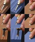 Two Whetstones Grit 400 And 1000 Gouge Sharpener Waterstone Sharpening System with bamboo base and contoured tool grooves in use.