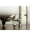 Retro Clawfoot Tub Drain With Lift And Turn Stopper Brushed Nickel Finish 22-5/8 Inch Fit Solid Brass Construction detail view