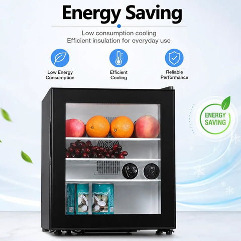 30 Liters Upright Freezer With Door Lock Compact Single Door Design Energy Efficient Chill Zone Clutch For Keeping Your Frozen Stash Frosty In Small Kitchen Or Office Spaces, showcasing fruits and coconut milk inside.