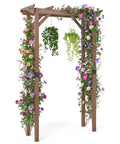 7 Foot Wooden Garden Arbor Trellis With Wide Arch And Strong Side Trellises For Climbing Plants Outdoor Wedding Arch For Ceremony