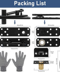 570 Lb Hidden Door Pivot Hinge Kit For Heavy Doors Beefy Stainless Steel Hardware Set components with dimensions shown