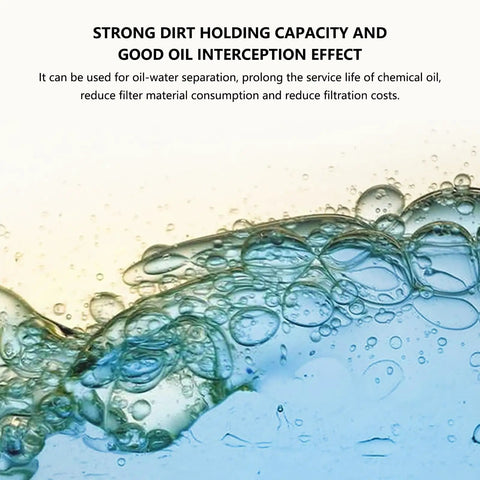 Close-up of oil-water separation effect highlighting dirt holding capacity of Straight Up Heavy Duty Industrial Filter Paper Rolls For Cutting Fluid And Coolant Machine Tool Emulsion Grinding Waste Trapping Shop Floor Rig Setup Beast Mode Filtration.