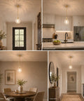HXXLFONEDP Champagne Gold Pendant Light for Kitchen Island, Clear Glass in kitchen, dining room, hallway, and entryway.