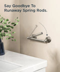 Pivoting Double-Post Toilet Paper Holder Wall Mount In Brushed Nickel Stainless Steel, Rustproof Tissue Roll Dispenser