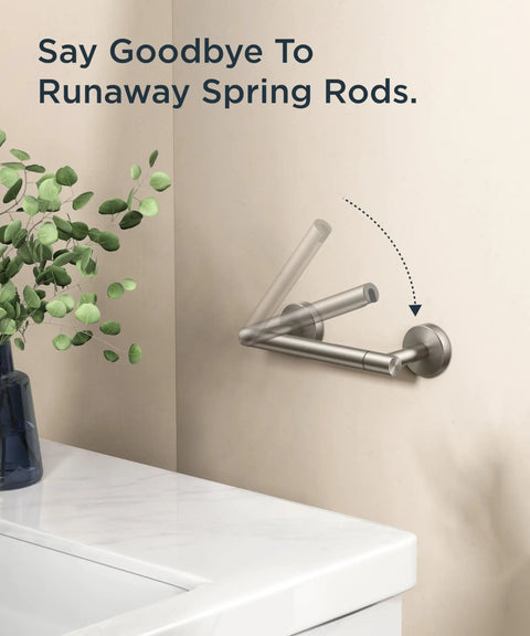 Pivoting Double-Post Toilet Paper Holder Wall Mount In Brushed Nickel Stainless Steel, Rustproof Tissue Roll Dispenser