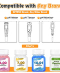 PH Meter Calibration Solution Kit With 4.00, 7.00 And 10.01 Buffers And Electrode Cleaning Solution, 50ml Bottles front view