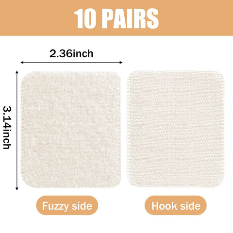 10 Pairs Rug Tape Pads Anti Slip For Floors And Furniture Cushions Non Slip Stabilizers Beige Large Size Designed To Keep Sofas Couches And Rugs In Place Without Shifting Or Slipping