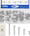 Heavy Duty White Wall Plate Screws 120 Piece Assortment Kit Featuring Durable 6 32 Thread Outlet Replacement And Switch Cover Panel Fasteners, assorted sizes visible.