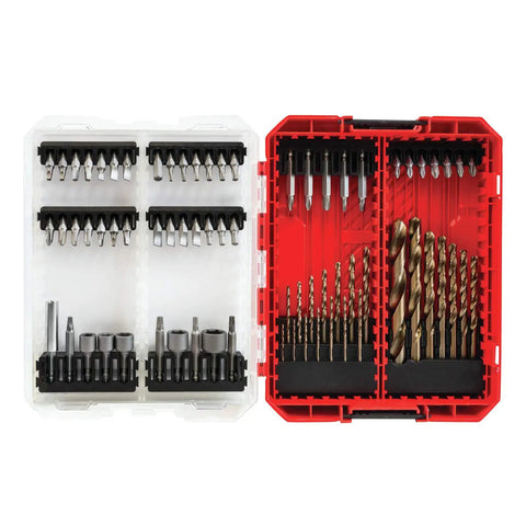85 Piece Drill Bit Set With Four Ranges For Wood Metal And Masonry Durable Shock Resistant Tool Steel Build in open case