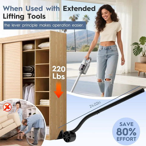 Heavy Duty Furniture Lifter Tool Effortlessly Move Sofas Fridges And Washing Machines Save 80% Effort with 220 lb capacity