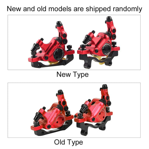 Rock Solid Top Tier Hydraulic Disc Brake Set Featuring Two Way Paddle Levers And Sturdy Aluminum Alloy Calipers for Front Rear mountain bike setup in bright red.