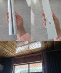 Ultra-Thin Ceiling Mount Curtain Track System For Privacy And Sliding Room Dividers In Living Room And Bedroom, Hidden Brackets Design, White Curtain Rail Set Extends 1.6ft To 19.7ft, Easy Install With Minimal Ceiling Profile.