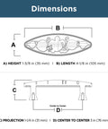 Dimensions diagram of 5 Pack Brushed Pewter Cabinet Handles 3 Inch (76mm) Kitchen Cabinet Hardware and Drawer Pulls for Cupboards and Dressers.