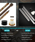 Cam Bearing Install Tool And Engine Cam Bearing Remove Kit For Chevy LS Engines Complete Installation And Removal Covers Most Domestic And Import Vehicles Pro Grade DIY Shop Tool with steel rods before and after treatment comparison.