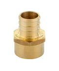 Pex 3/4 Inch By 1/2 Inch Female NPT Thread Adapter Barb Crimp Brass Fitting, single fitting side view