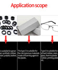 Application scope of Shore A Durometer Hardness Tester For Rubber And Plastic, showing different rubber and plastic types.