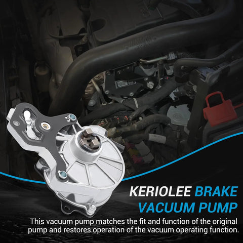 KERIOLEE brake vacuum pump; metallic silver aluminum housing with mounting bracket