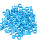 Pile of 100 Pcs Pigeon Leg Bands 8mm Blue Identification Clip Rings Plastic Bird Markers For Easy Identification And Quick Visual Spotting Of Your Flock