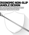 Three Eighth Inch Drive Flex Head Ratchet With Long Handle That Helps You Squeeze Into Tight Spots 72 Tooth Quick Release Swivel Socket Wrench CrMo Head Flexible Handle 18 Inch Length For Tight Space Access with ergonomic design