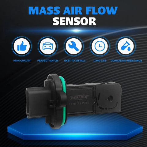 Mass Air Flow MAF Sensor For Chevy Cruze Sonic Trax Buick Encore Verano 2012-2021 Plug And Play Replacement displayed on stand