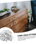 Heavy Duty Furniture Cam Lock Fittings Kit For Cabinets 20 Sets With Double Headed Connectors next to wooden dresser