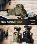 Heavy Duty Wall Mounted Gear Rack For Helmets Vests Belts And More Beefy Sturdy Tactical Helmet Holder Stand And Plate Carrier Hanger displayed
