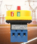 Rotary Cam Changeover Switch 3 Pole 2 Position Load Circuit Breaker On Off Power Switch 25 Amp Compact Industrial Control