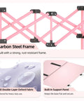 Lightweight Collapsible Wagon Cart's pink steel frame and oxford fabric