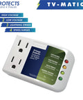White Voltage Guard Surge Protector For Smart TVs And Gaming Consoles, Shields Your Home Theater Setup, compact with indicator lights