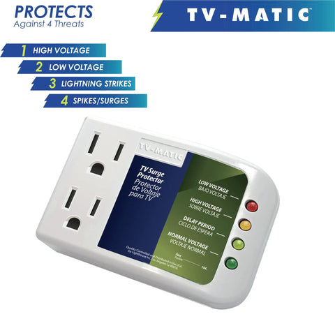 White Voltage Guard Surge Protector For Smart TVs And Gaming Consoles, Shields Your Home Theater Setup, compact with indicator lights