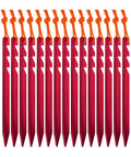 7075 Aluminum Tent Stakes 15 Pack Ultralight Tri Beam Pegs with Reflective Rope for camping, hiking, and backpacking essential gear.