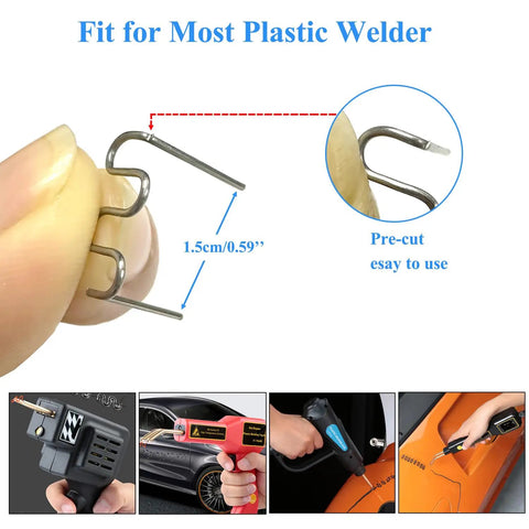 1000Pcs 0.8mm Wave Plastic Welder Staples Kit For Thick Plastic Repairs DIY Friendly Easy Fix Pre Cut Ends For Quick Removal