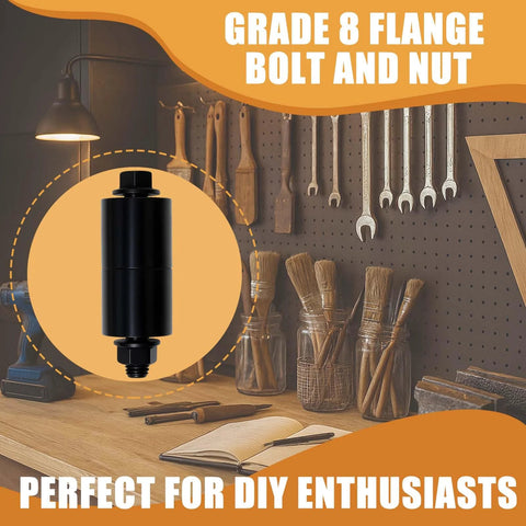 Front view of black Dzus fastener dimpling die tool, 0.75 in x 0.2 in