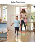 2K HD Dome PTZ Wireless Security Camera With Auto Tracking And Audio Indoor Outdoor WiFi Surveillance detects motion in hallway