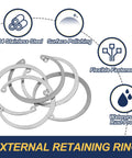 60mm ID Internal Retaining Rings 5 Pcs E Clip Circlip Snap Ring Set From 304 Stainless Steel for automotive valves bearings.