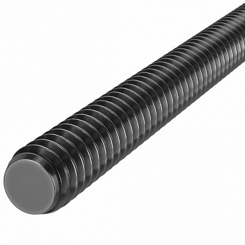 3-inch black oxide all-thread stud with 1/2-13 threads and smooth round end