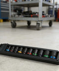 Must Have 10 Pc Chrome Vanadium Impact Socket Set for Heavy Duty Jobs with Swivel Heads Plus 96 Inch Extension Bar And Full Size Drive Ranging From 10mm To 24mm For Every Garage Task, color-coded sockets in tray