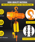 Heavy Duty 1 Ton Chain Hoist, Single Phase Electric Motor With Double G80 Mount Chain And Pendant Control, featuring an alloy steel hook and durable chains.