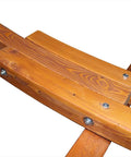 Close-up of curved wood hammock stand for outdoor use fits most 9 to 12 foot hammocks 13 foot overall length 400 pound capacity